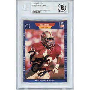 Roger Craig S.F. 49ers Signed 1989 Pro Set Football Card Beckett BAS Autographed